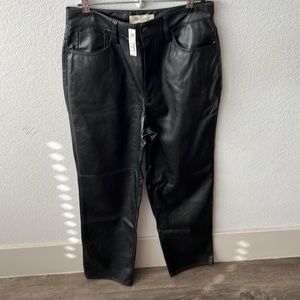 Madewell Vintage Straight Jeans; Faux Leather Fleece Lined